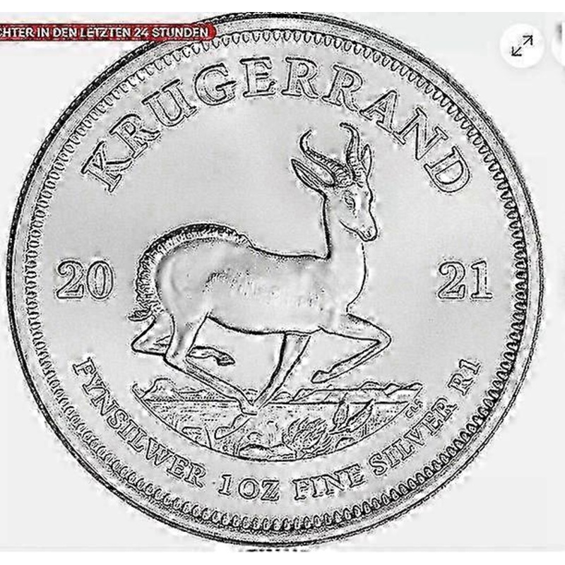 Krgerrand 2021 Silbermnze 1oz Silber Ag 999 Sdafrika 1 Rand Springbock 2025
