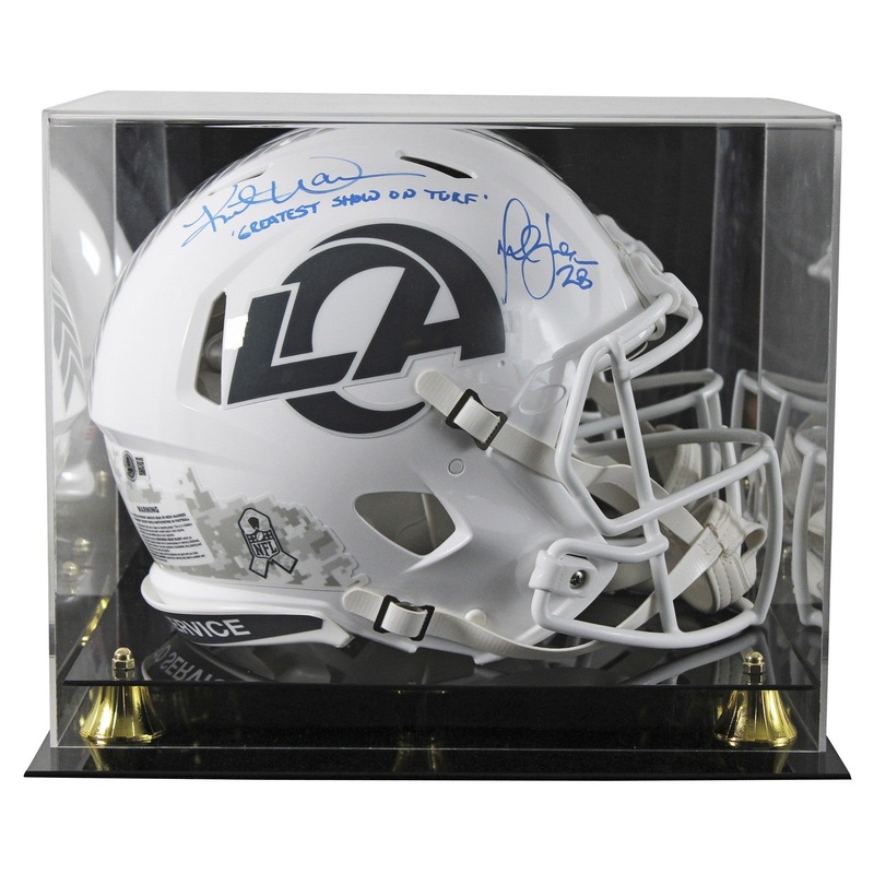 Rams (2) Faulk & Warner Signed STS III F/S Speed Proline Helmet W/ Case BAS Wit