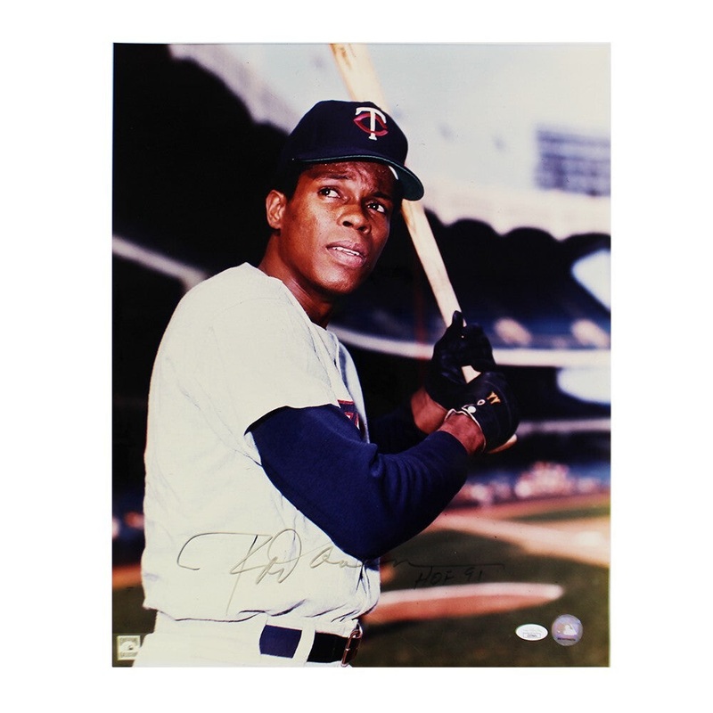 Rod Carew Signed Minnesota Twins Unframed 16×20 MLB Photo – HOF 91 Inscription