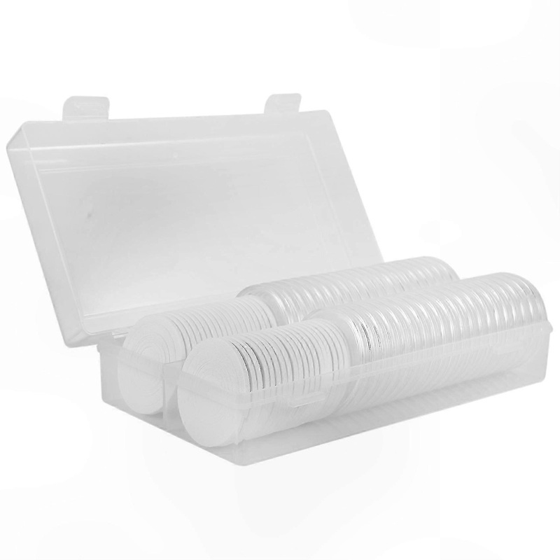 Round Coin Storage Capsules with Protective Gasket, 7 Sizes (16-46mm) for Collectible Coins