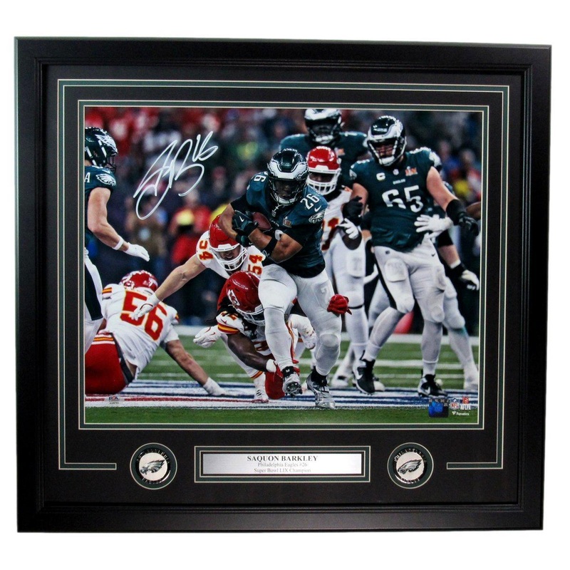 Saquon Barkley Signed/Auto 16×20 Photo Philadelphia Eagles Framed PSA 195284