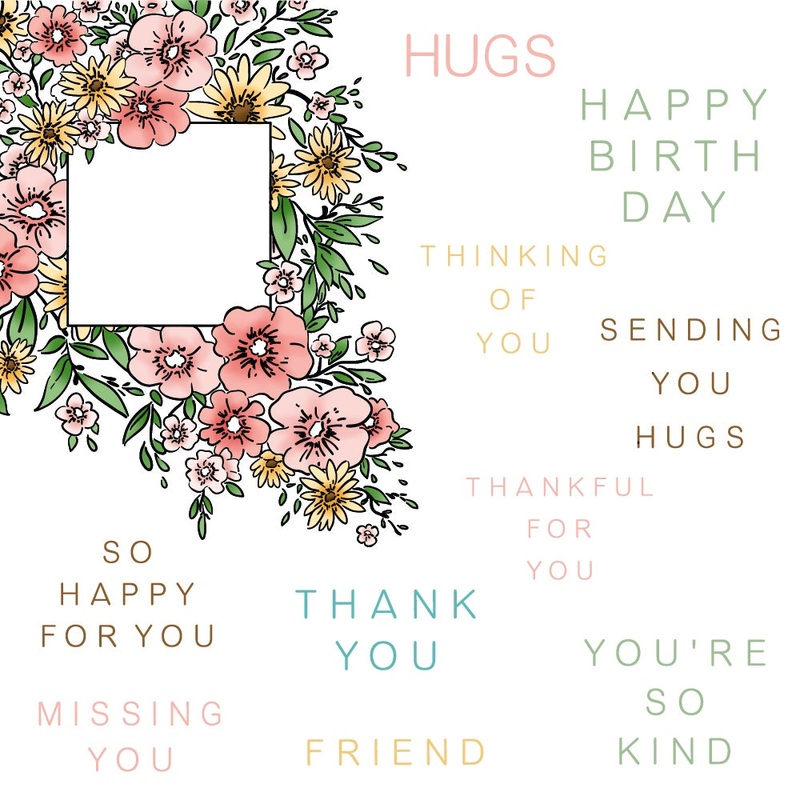 Squared Spring Florals – 6×8 Stamp Set