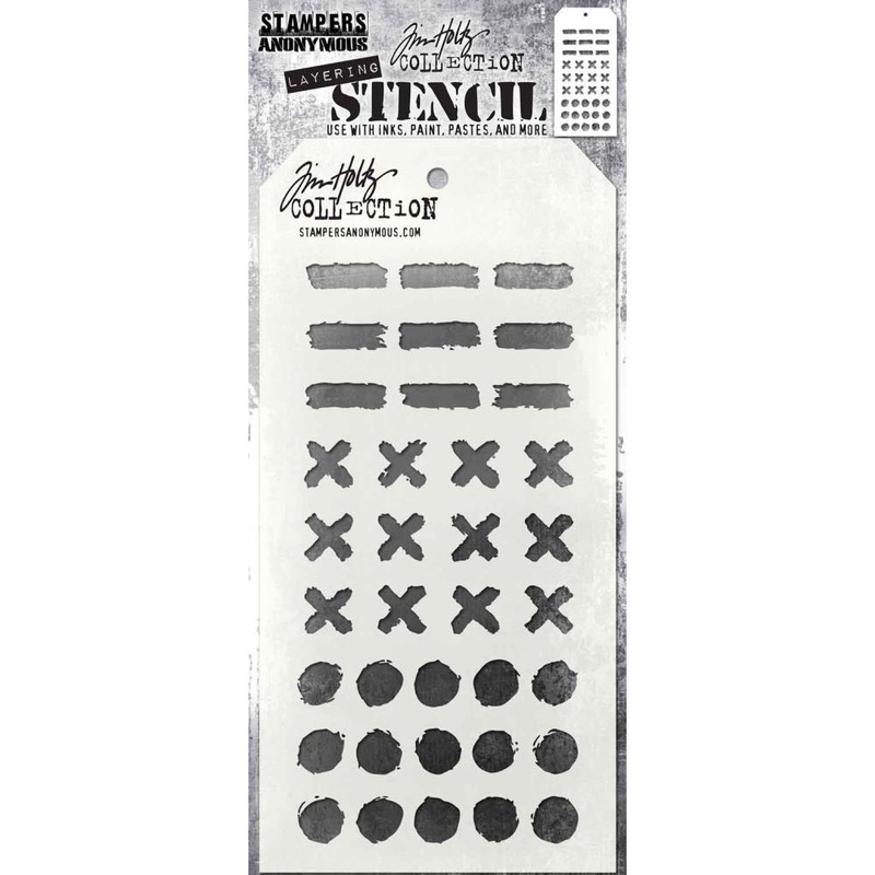 Tim Holtz Layered Stencil 4.125X8.5 Markings