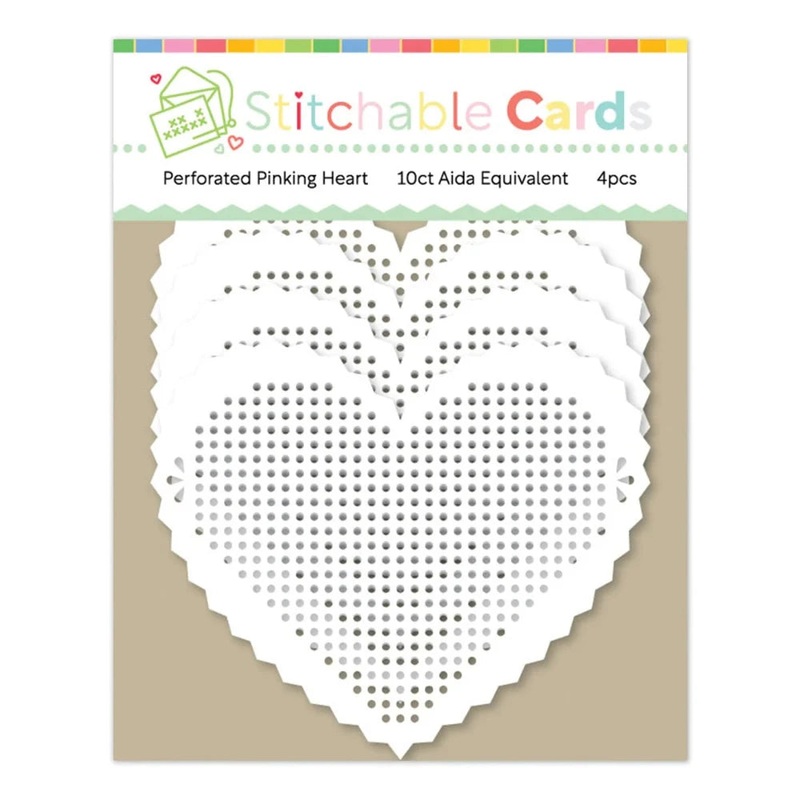 Waffle Flower Stitchable Cards – Perforated Pinking Heart