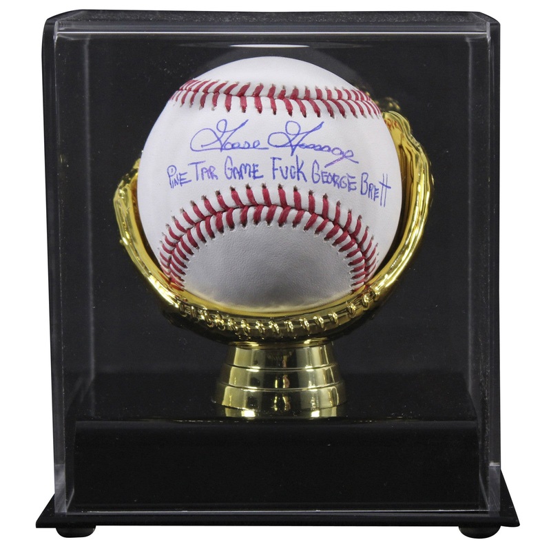 Yankees Goose Gossage Pine Tar Game Signed Oml Baseball w/ Case BAS Witness