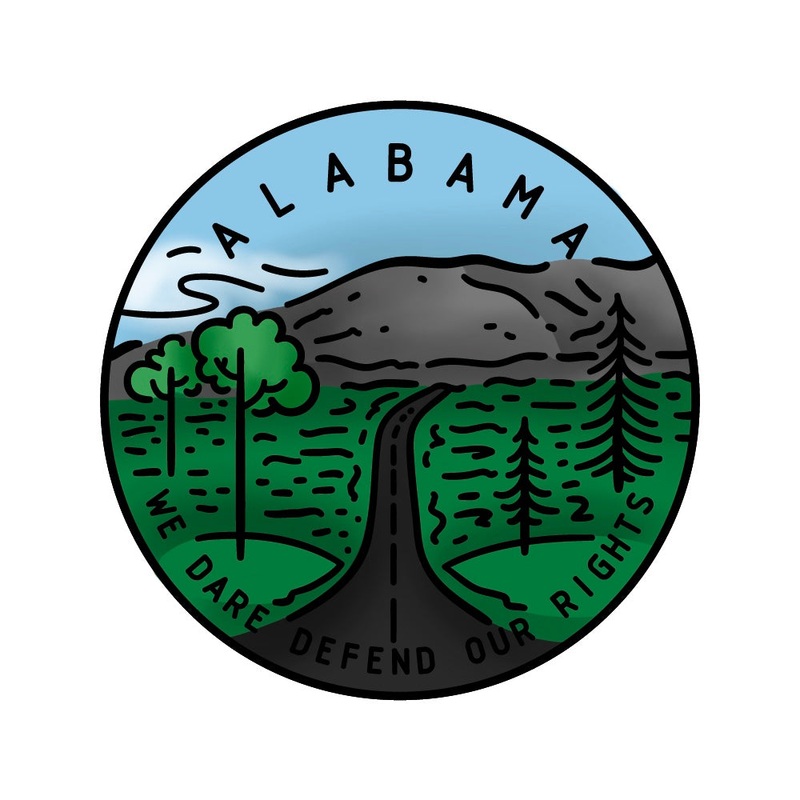 50 States Circles – 2×2 Stamp Set – Alabama