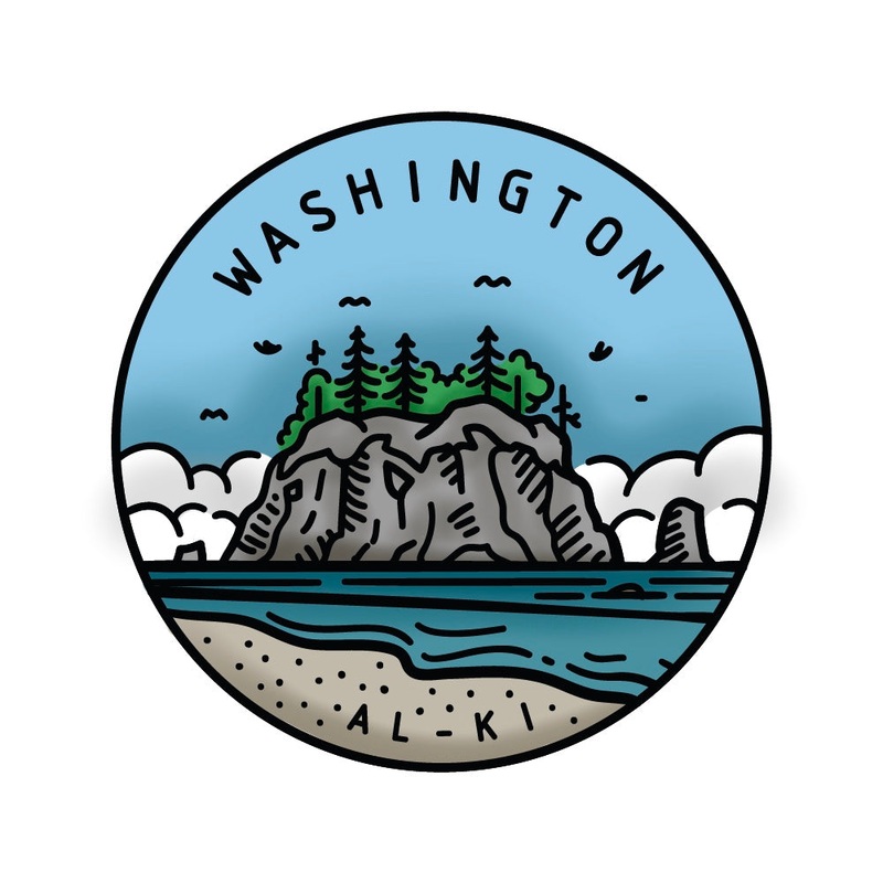 50 States Circles – 2×2 Stamp Set – Washington