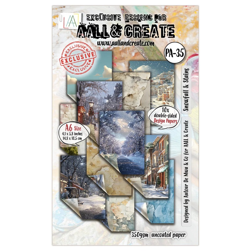 AALL and Create –  A6 Design Paper – Snowfall & Stains