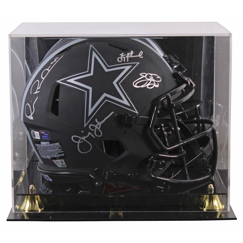 Cowboys (4) Aikman, Smith +2 Signed Eclipse F/S Speed Proline Helmet W/ Case BAS