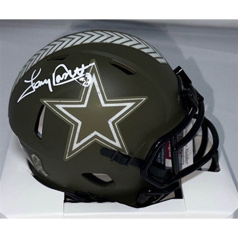 Cowboys Hall of Famer TONY DORSETT Signed SALUTE Speed Mini Helmet AUTO – JSA