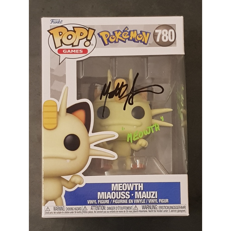Funko Pop! Pokemon Meowth #780 Vinyl Figure (Signed by Matthew Sussman)