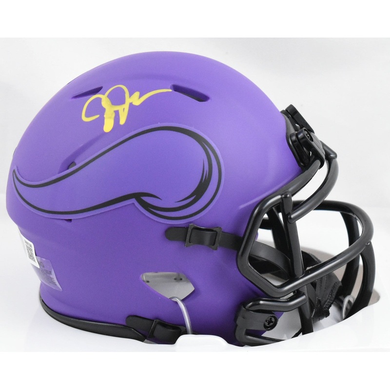 Justin Jefferson Autographed Vikings Rave Speed Mini Helmet – Beckett W Hologram