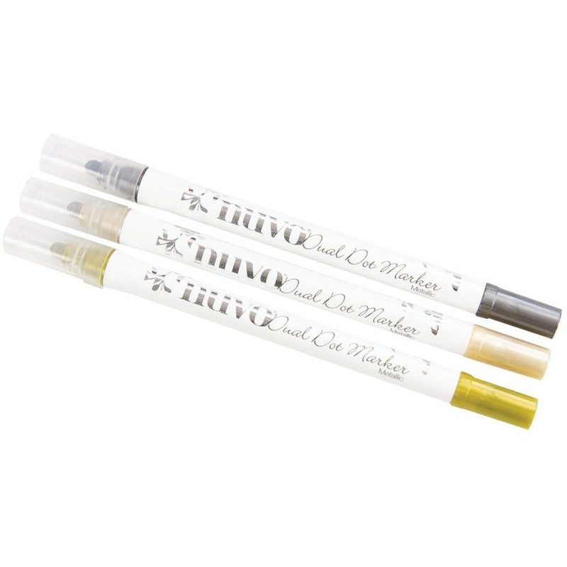 Nuvo Metallic Dual Tip Dot Markers 3/Pkg