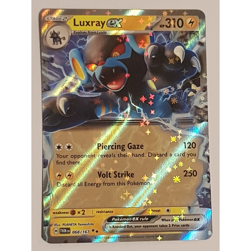 Pokemon Scarlet and Violet Twilight Masquerade Luxray Ex #068/167 Double Rare Holo Trading Card