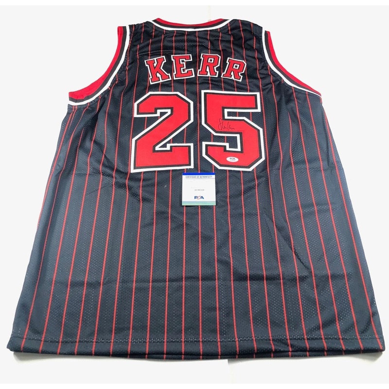 Steve Kerr Signed Chicago Bulls Jersey (PSA COA) 3xBulls NBA Champion 1996-1998