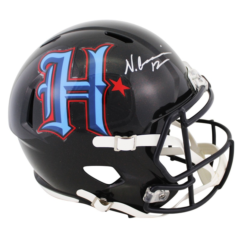Texans Nico Collins Signed 2024 Alt H-Town Full Size Speed Rep Helmet BAS Wit 2
