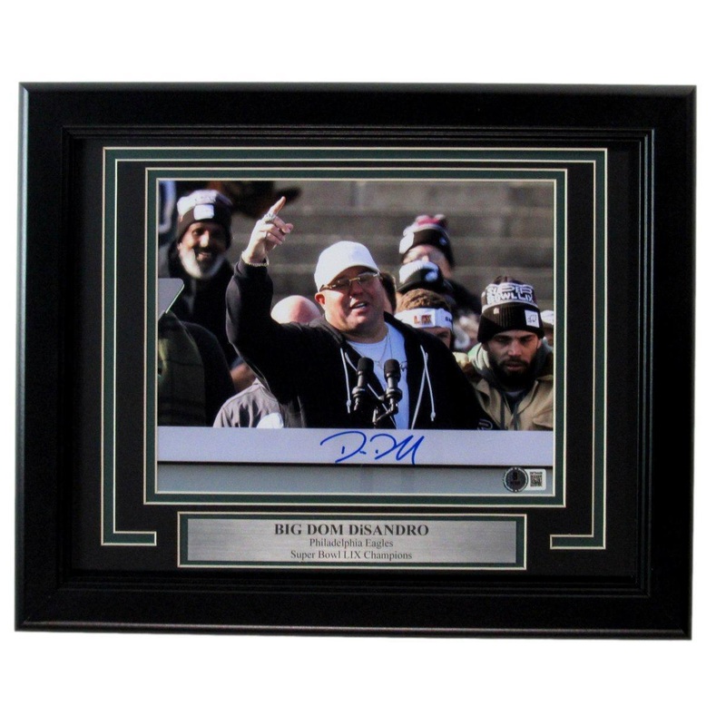 Big Dom DiSandro Signed/Autographed 8×10 Photo Eagles Framed Beckett 195291