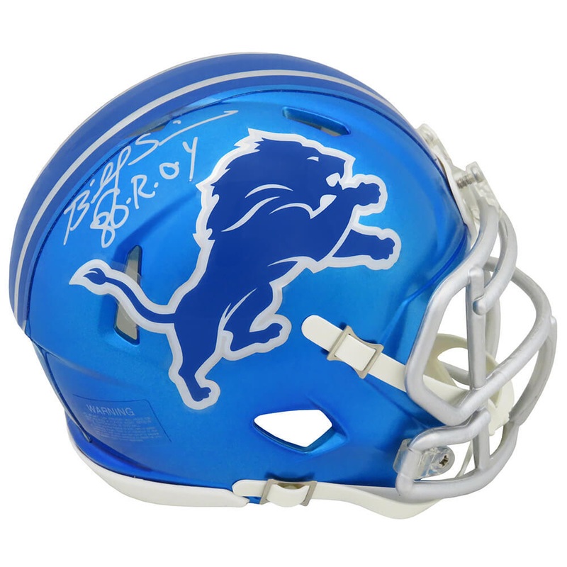 Billy Sims Signed Detroit Lions FLASH Riddell Speed Mini Helmet w/80 ROY -SS COA