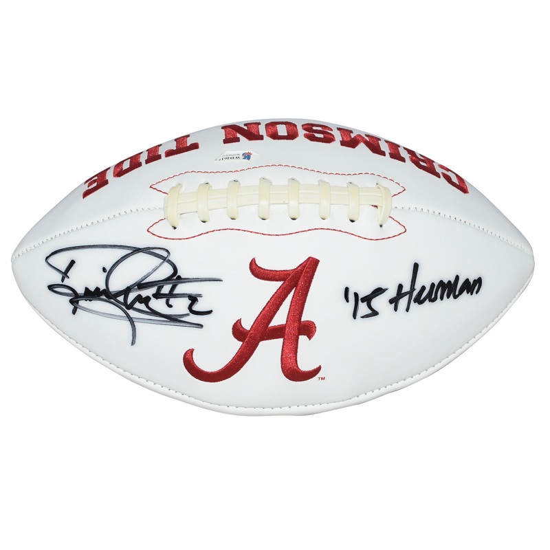 DERRICK HENRY SIGNED ALABAMA CRIMSON TIDE LOGO FOOTBALL BECKETT W/ 15 HEISMAN