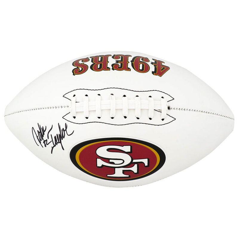 John Taylor Signed 49ers Franklin White Logo Football – (SCHWARTZ SPORTS COA)