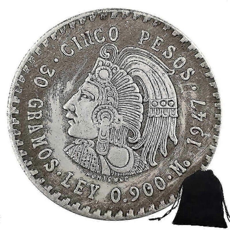 Luxury 1947 Great Mexico Eagle  Couple Art Coin Memorial Pocket Gift Coin/Funny Commemorative Good Luck Coin+Gift Bag