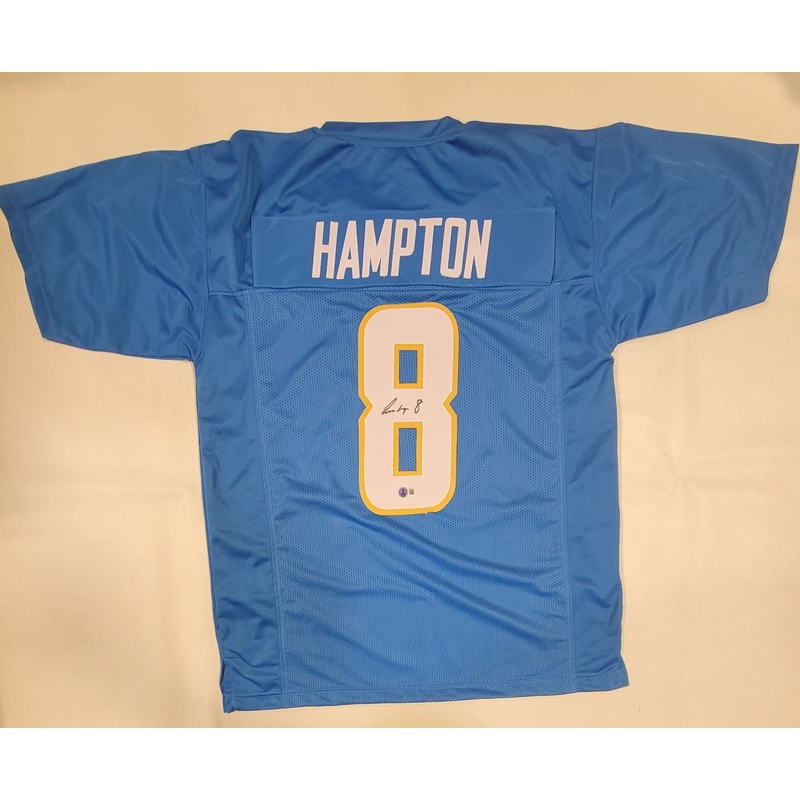 OMARION HAMPTON AUTOGRAPHED SIGNED PRO STYLE CUSTOM XL JERSEY W/ BECKETT QR