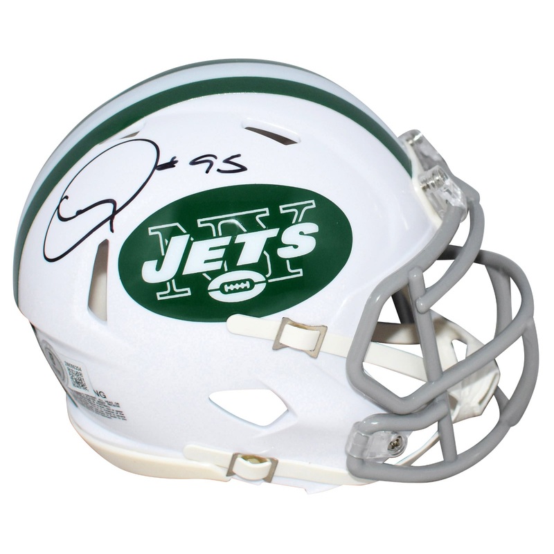 QUINNEN WILLIAMS AUTOGRAPHED NEW YORK JETS WHITE SPEED MINI HELMET BECKETT
