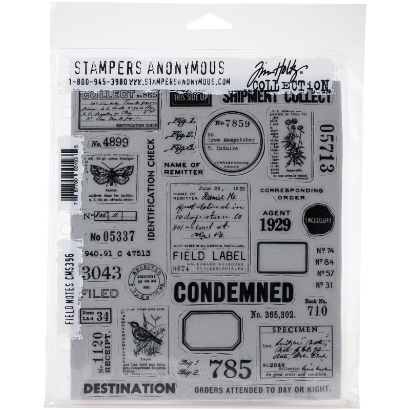 Tim Holtz Cling Stamps 7X8.5 Field Notes