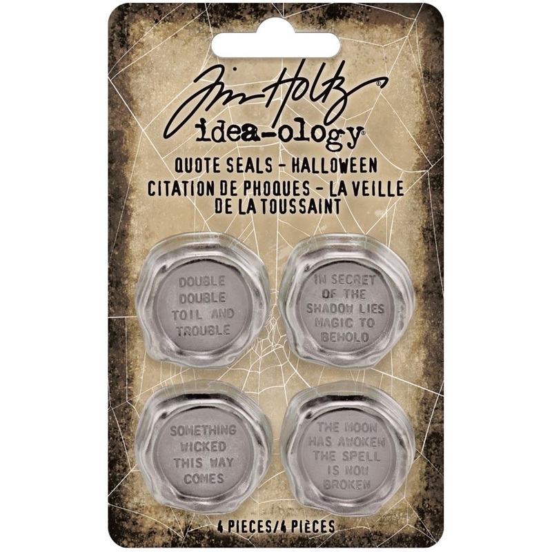 Tim Holtz Idea-Ology – Metal Quote Seals 4/Pkg Halloween