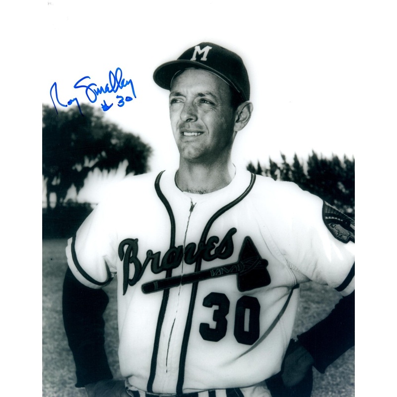1954 Milw. Braves ROY SMALLEY Signed AUTO 8×10 Photo #1