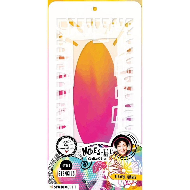 Art By Marlene Mixed-Up 4.33X8.38 Stencils 3/Pkg – Nr. 137, Playful Frames