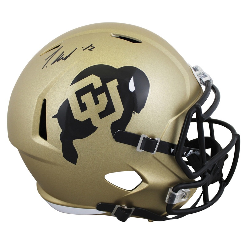 Colorado Travis Hunter Authentic Signed Full Size Speed Rep Helmet BAS Witnessed