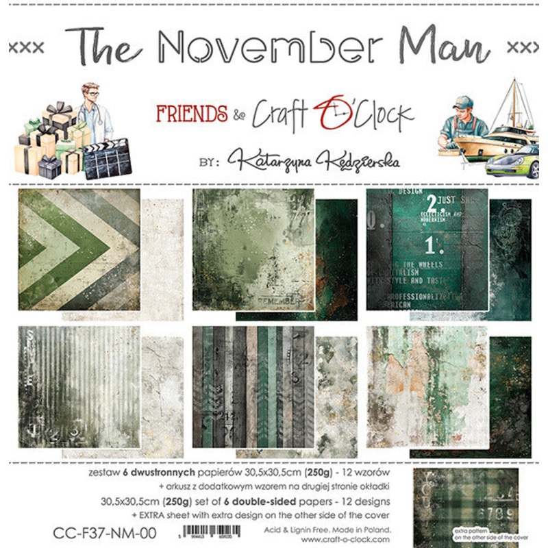Craft O’Clock – 12X12 Paper Pad, The November Man