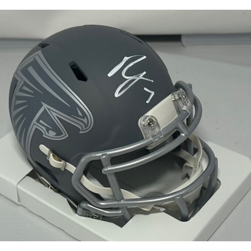 Falcons BIJAN ROBINSON Signed Riddell SLATE Speed Mini Helmet AUTO – BAS