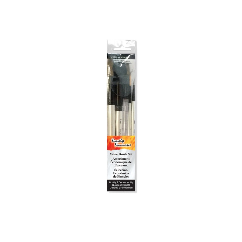 Princeton Artist Brush Co. Simply Simmons Short-Handle Brush Set, Watercolor (5pc)