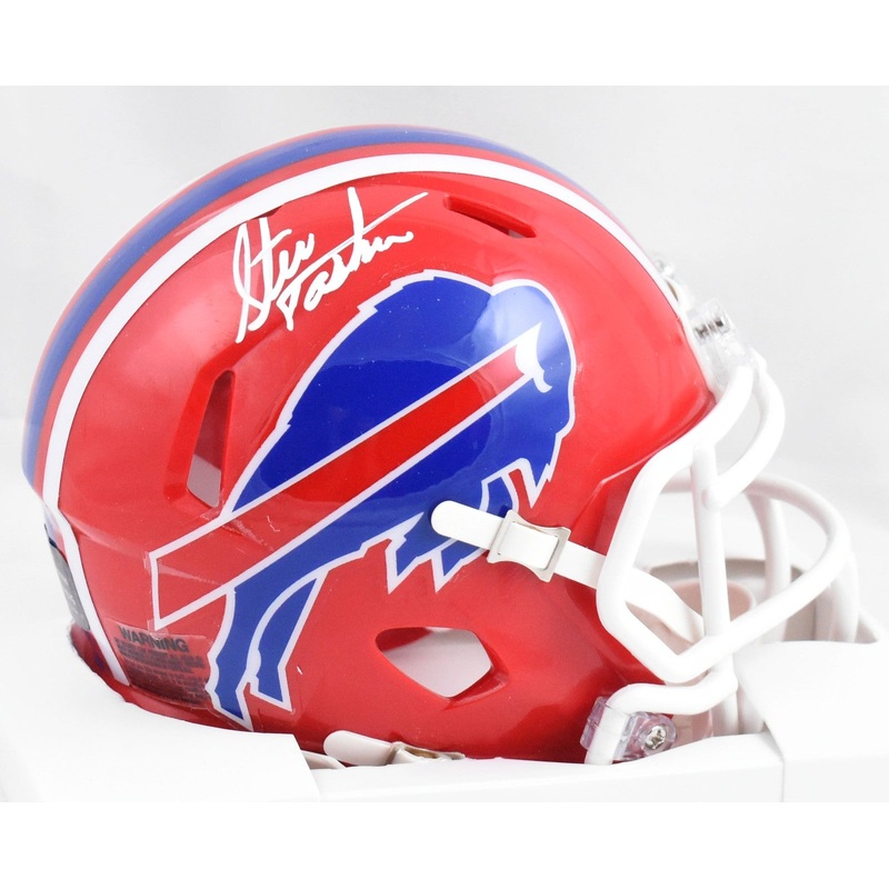 Steve Tasker Autographed Buffalo Bills 87-01 Speed Mini Helmet – Prova *White