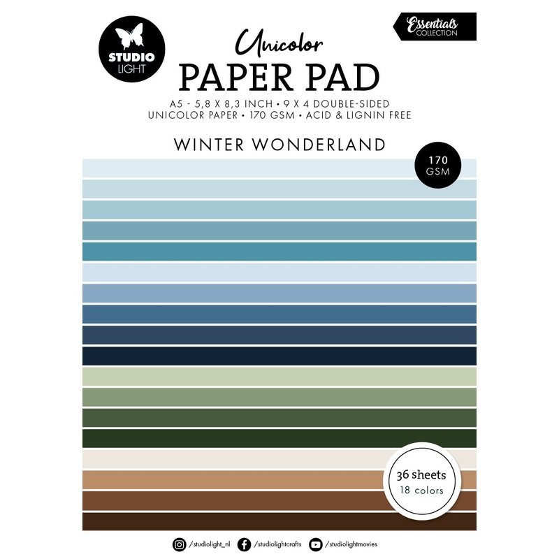 Studio Light Winter Wonderland Unicolor Paper Pad