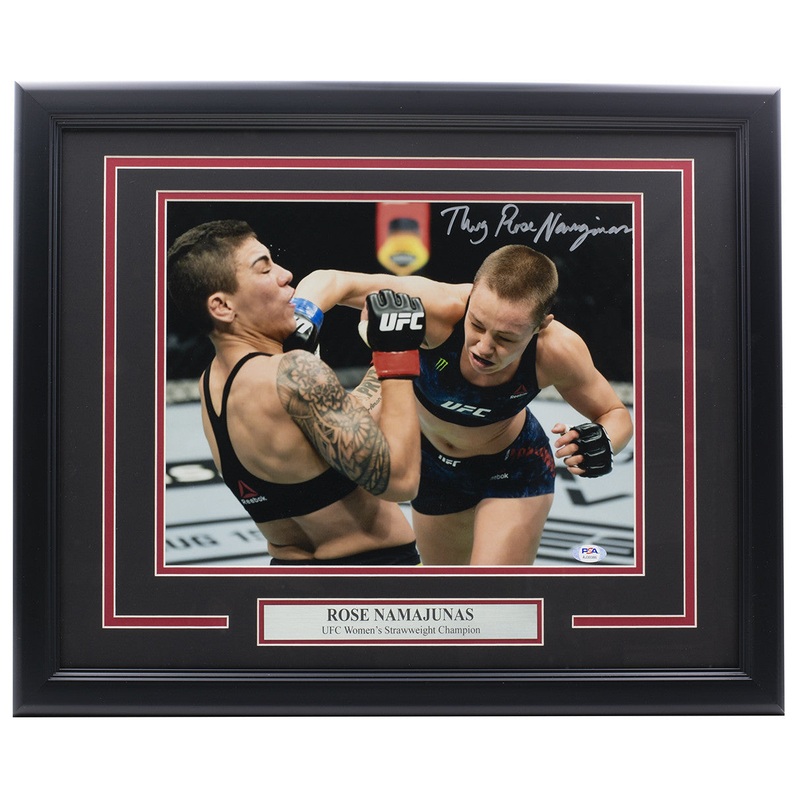 Thug Rose Namajunas Signed Framed Punch 11×14 Photo PSA 43629
