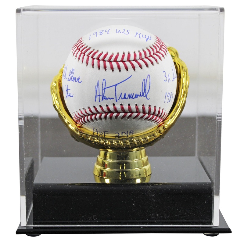 Tigers Alan Trammell Career Stat Authentic Signed Oml Baseball w/Case BAS Wit