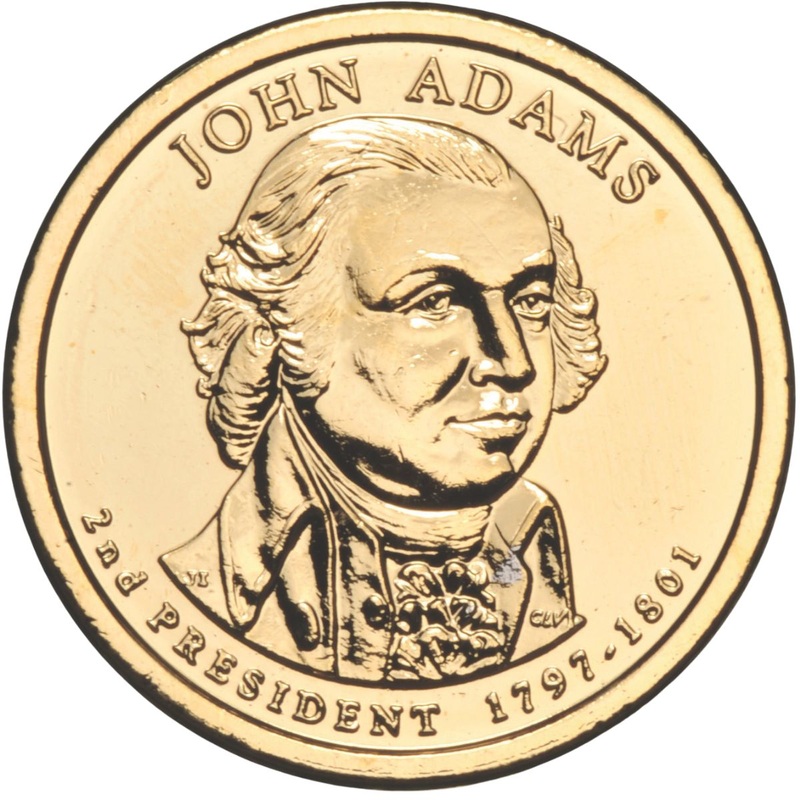 US Presidents 2007 $1 John Adams Gold-plated Coin