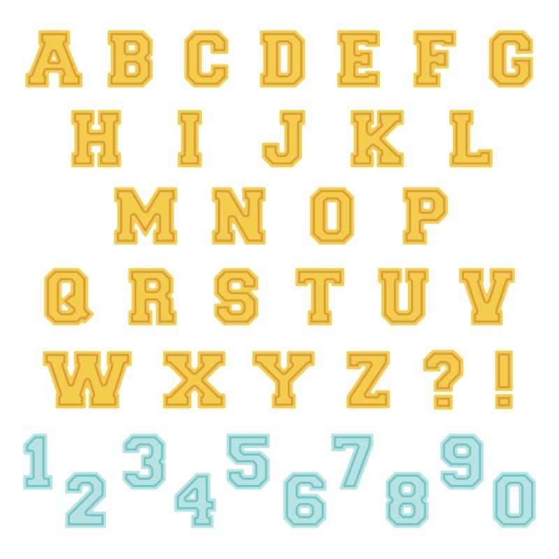 Varsity Letters Alphabet – Honey Cuts