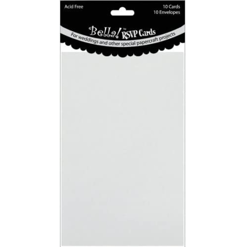 Wedding RSVP Cards & Envelopes 3.5X5 10 Each/Pkg White