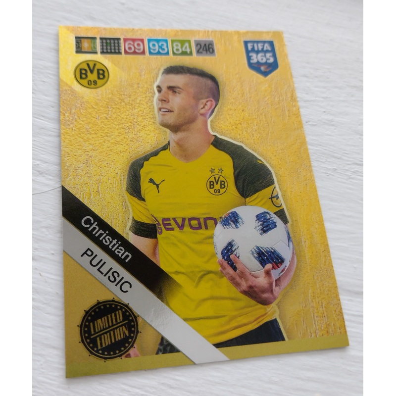 2018 Panini Adrenalyn FIFA 365 Christian Pulisic Limited Edition Trading Card
