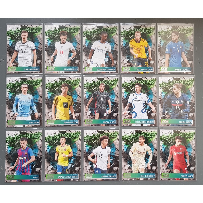 2021-22 Panini Score FIFA Breakthrough Trading Card Insert Set
