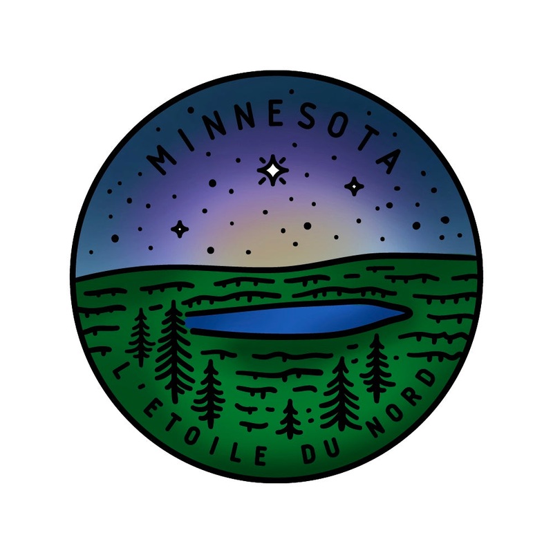 50 States Circles – 2×2 Stamp Set – Minnesota