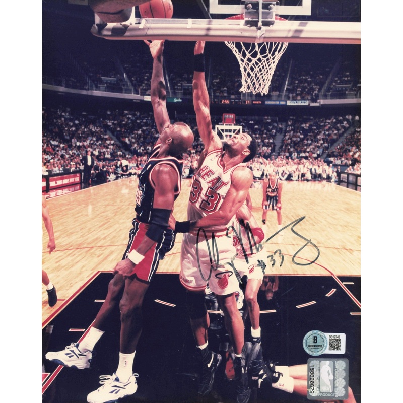 Alonzo Mourning Autographed Signed 8×10 Photo Miami Heat Beckett BAS QR #BS12743