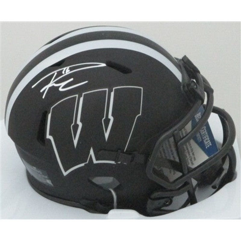 Badgers RUSSELL WILSON Signed Riddell ECLIPSE Speed Mini Helmet AUTO – BCA