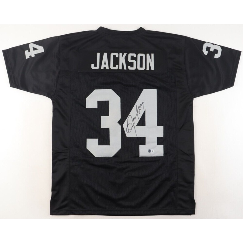 Bo Jackson Signed Oakland Raiders Jersey (Beckett)#1 Overall Pick 1986 NFL Draft