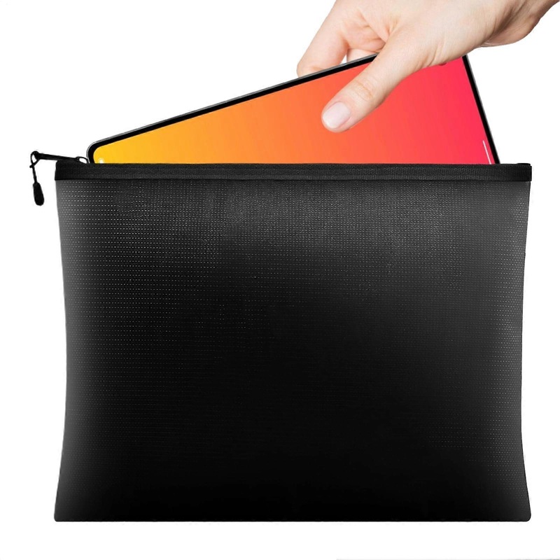 Fire Safe Storage Bag Fiberglass Fireproof Document Bag With Silicone Sealed Edges For Coin Collections Art Electronics