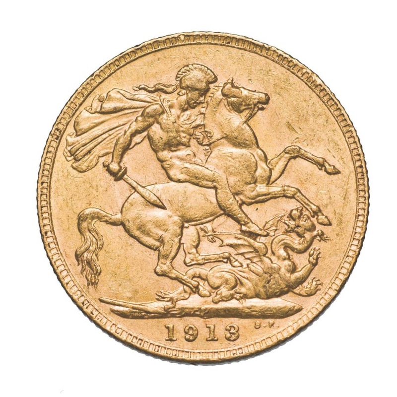 George V 1911P Gold Sovereign Extremely Fine-about Uncirculated